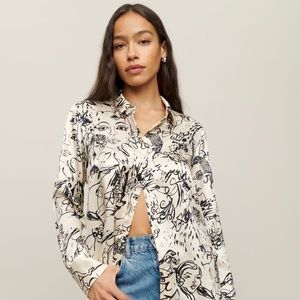 Reformation Sky Relaxed Silk Top